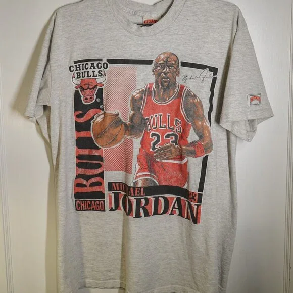 VINTAGE Early 90s Michael Jordan #23 Chicago Bulls Nutmeg Tee | Mens L - Picture 1 of 3
